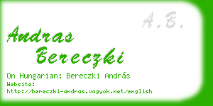 andras bereczki business card