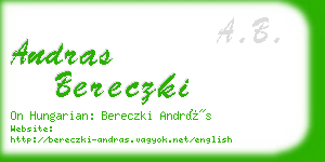 andras bereczki business card